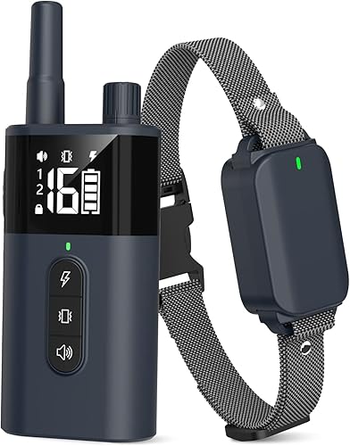 Ricodo Collar de entrenamiento para perros, collar de choque eléctrico para perros con control remoto de 1600 pies, resistente al agua, collar