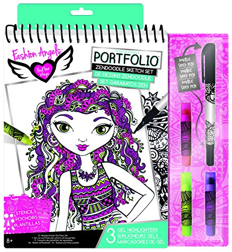 Fashion Angels 11924 Zen Doodle Illustration Portfolio Set, Assorted, Pack of 1