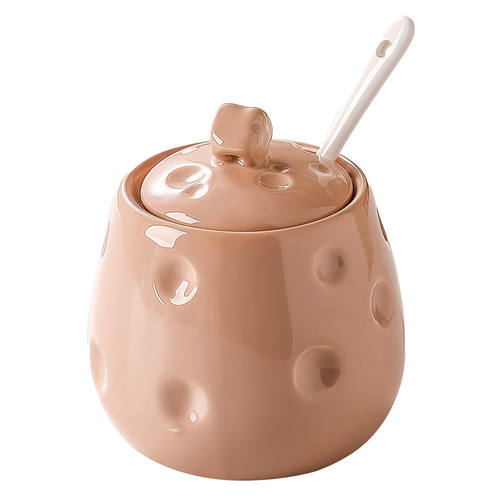 Ceramic Sugar Bowl With Lid And Spoon, 230ml Ceramic Sugar Bowl, Sugar Dish