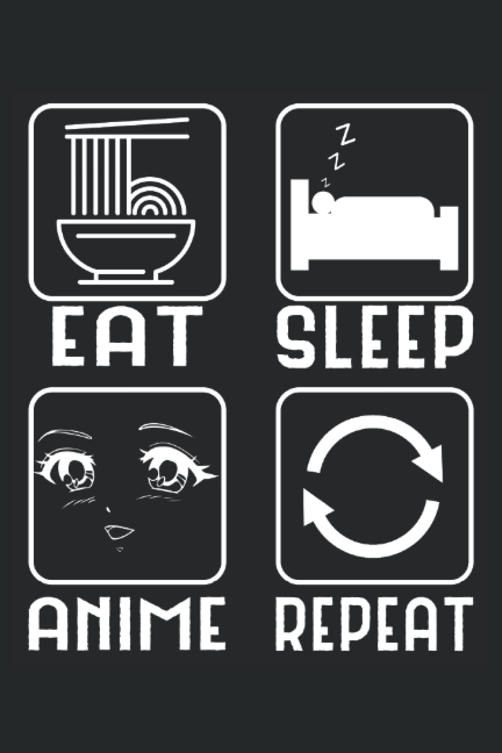 Eat Sleep Anime Repeat Routine Japanese: Blank Lined Journal Notebook to Write in your Ideas, Plans, Memories, Perfect for Teenage girl, or a woman who loves Japanese anime