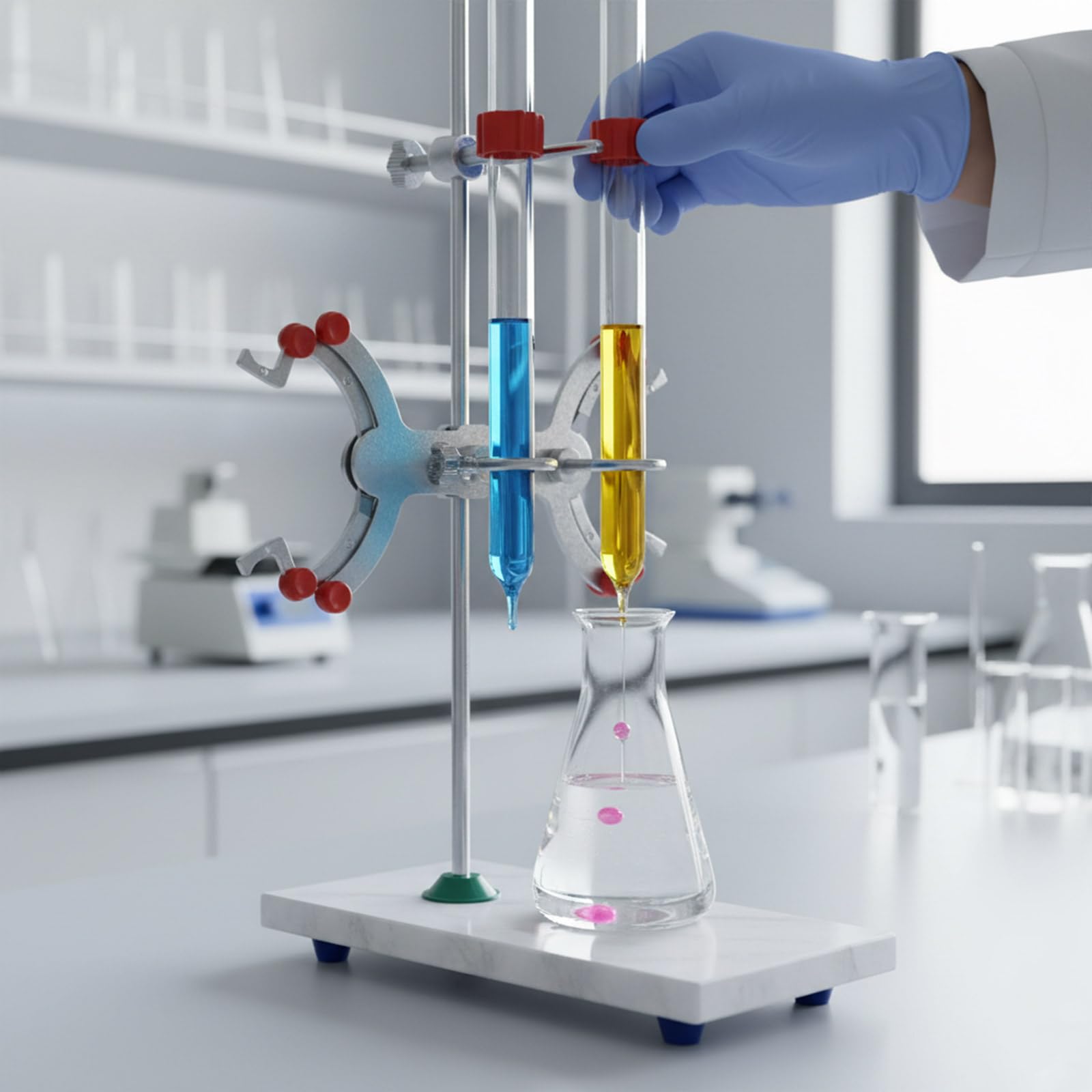 Vetreria Titolazione Morsetti Lab Stand Burette Clip Burette Morsetto Laboratorio Fase Vetreria Stand Clip Burette