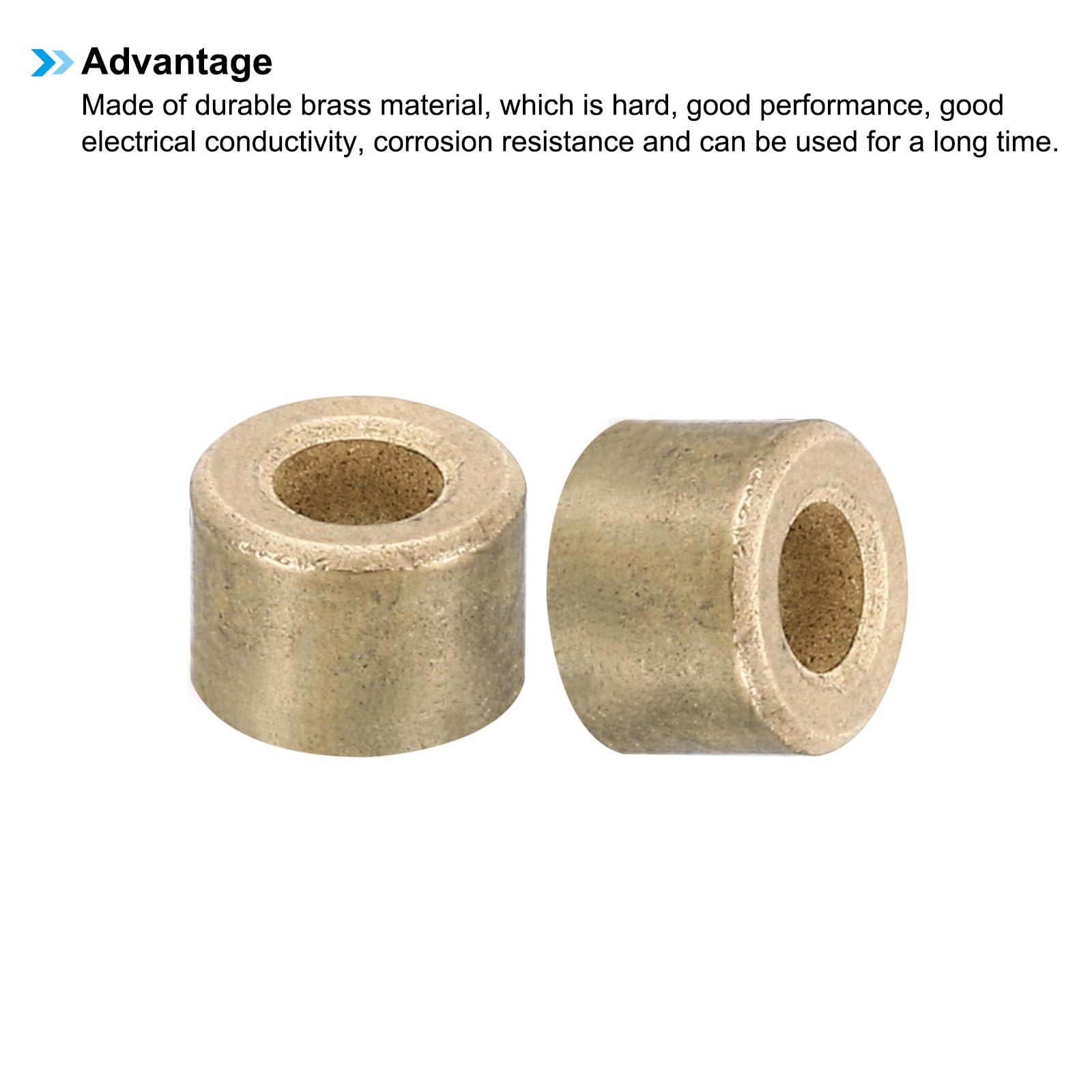 PATIKIL M4 Brass Spacers, 5 Pcs Metal Spacer Brass 4mm ID x 8mm OD x 6mm L Brass Spacers Screw Standoff for 5/32 Inch or M4 Screw - Image 4
