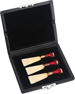 QANYEGN Bassoon Reed Container Box, PU Leather Cover Case with 3pcs Reed Slots, Durable Bassoon Accessory for Bassoonists