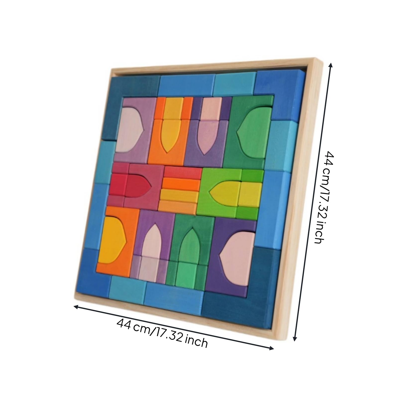 Blockpuzzle Glatte Oberfläche Holzpuzzlebrett Feinmotorik Farblernspiel für Kleinkinder
