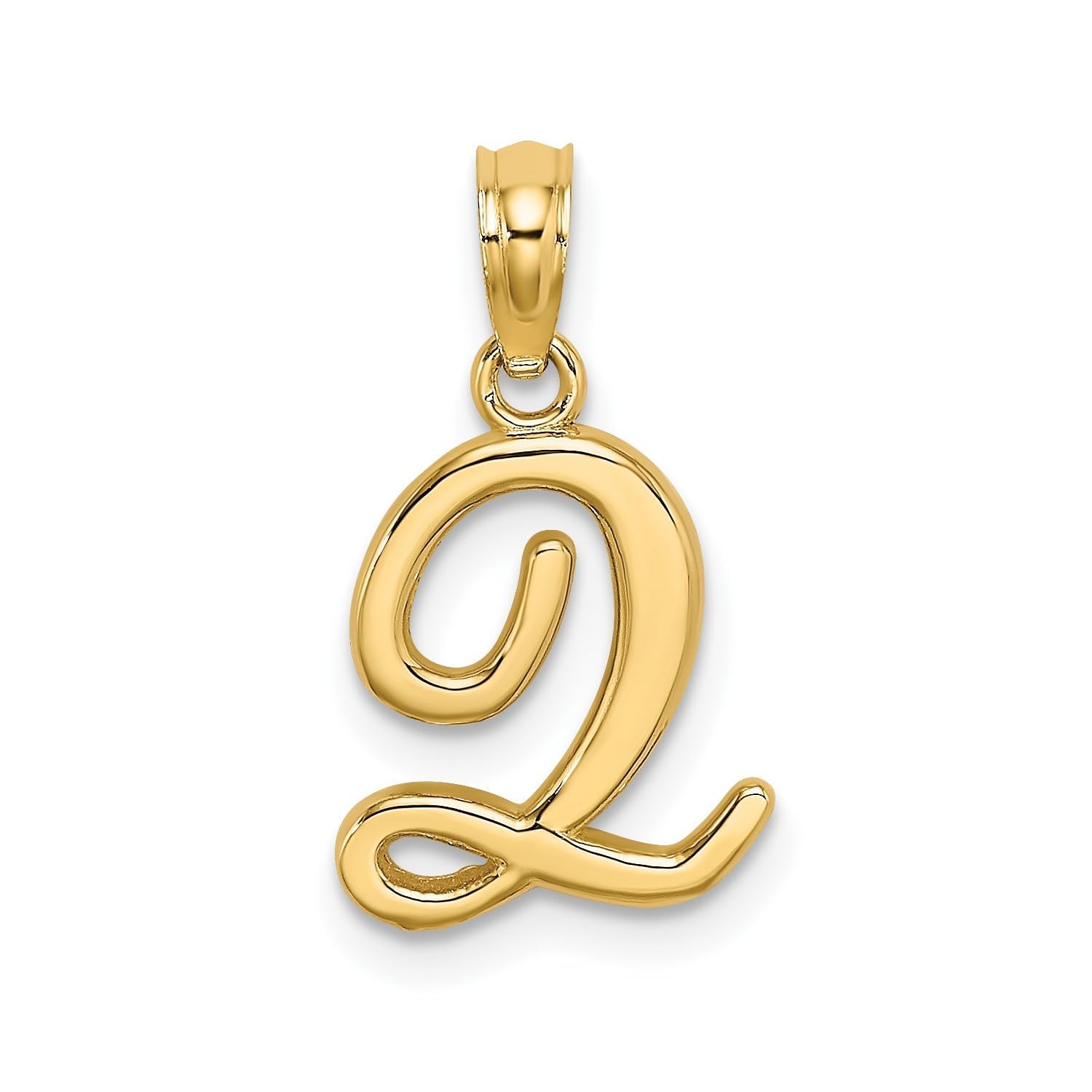 Colgante de oro amarillo con inicial Q de 13 mm para regalo de cumpleaños memorable 6