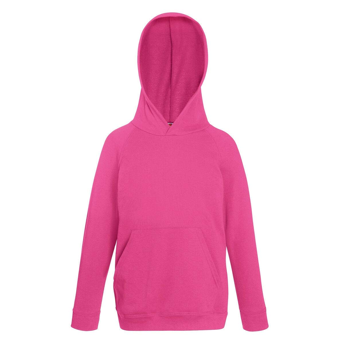 Fruit of the Loom Childrens Unisex Lightweight Hooded Sweatshirt/Hoodie (12-13) (Fuchsia)