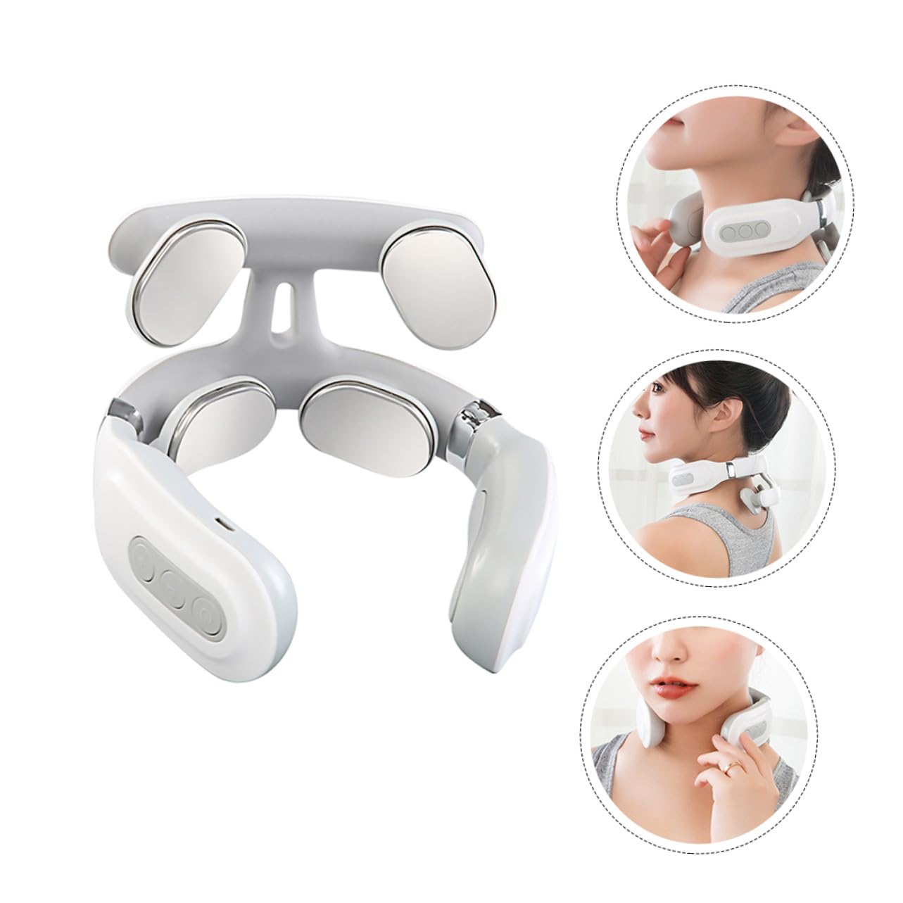 TOYANDONA Intelligentes Nackenmassagegerät Massageköpfen Wärmefunktion Stromsparend Automatischer Abschaltung zur Schulter Nackenschmerzlinderung Kompakt für Büro und Reise