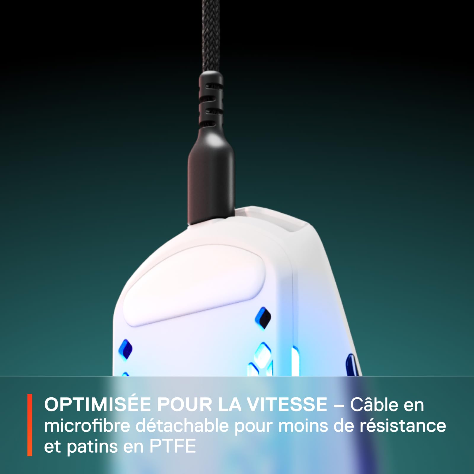 SteelSeries Aerox 3 - Souris gaming RGB perforée - Conception étanche ultralégère - Capteur optique TrueMove Core 8 500 DPI - Snow