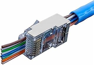 20Pack RJ45 CAT5 CAT6 Shielded Connector End Pass Through Gold Plated Ethernet 8P8C 3u Modular Plug