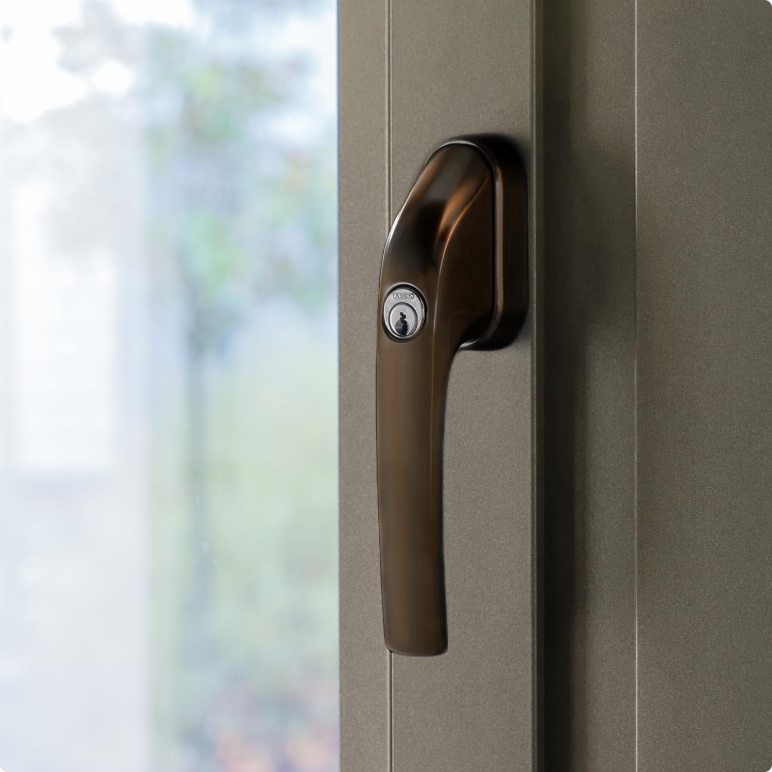 ABUS 373732 FG300 B AL0125 - Maniglia per finestra con serratura, apribile con chiave universale, colore: Nero
