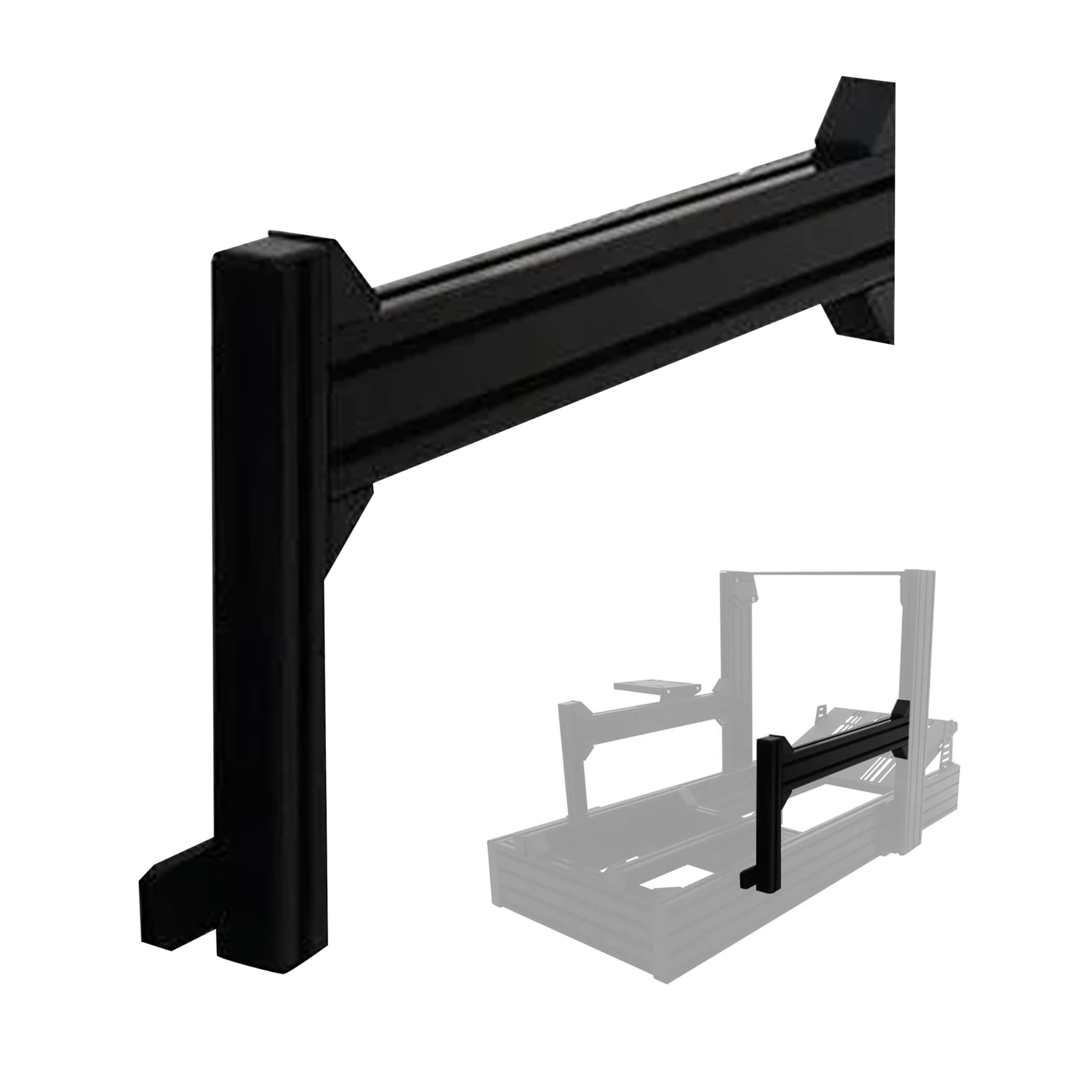 Gt Omega Black Prime Side Support Bracket - Made Of Aluminium, Suitable For Sim Racing Rigs
