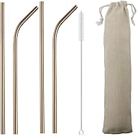 Vista 16 de Gugrida Pajitas de metal de acero inoxidable de 8.5 pulgadas, reutilizables, juego de 3 popotes – Cepillo de limpieza de color ultra largo