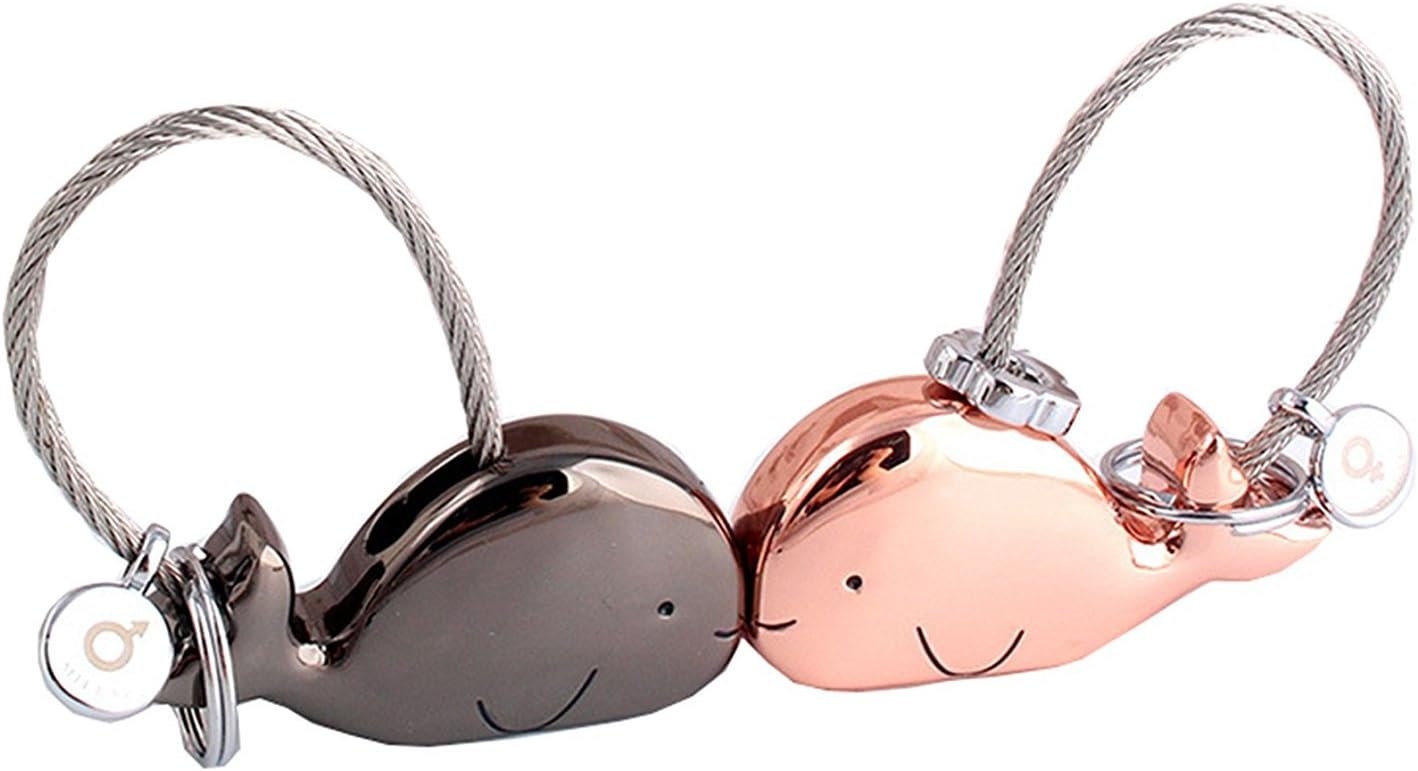 SucolinLovers Whale Keychains Metal Couple Keyrings Personalized Gifts