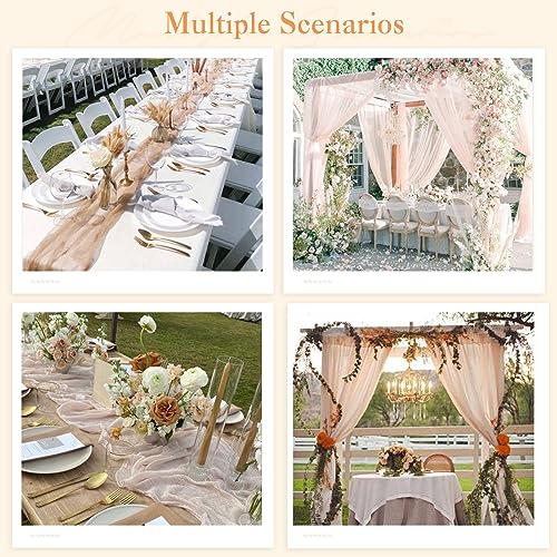 Kesfey 90x400cm Khaki Cheesecloth Table Runner 13FT Long Boho Gauze Table Runners Cheese Cloth Rustic Sheer Runner for Wedding Bridal Shower Birthday Party Dinner Table Decorations - Cosy Home Interiors Kesfey 90x400cm Khaki Cheesecloth Table Runner 13FT Long Boho Gauze Table Runners Cheese Cloth Rustic Sheer Runner for Wedding Bridal Shower Birthday Party Dinner Table Decorations - Image 9