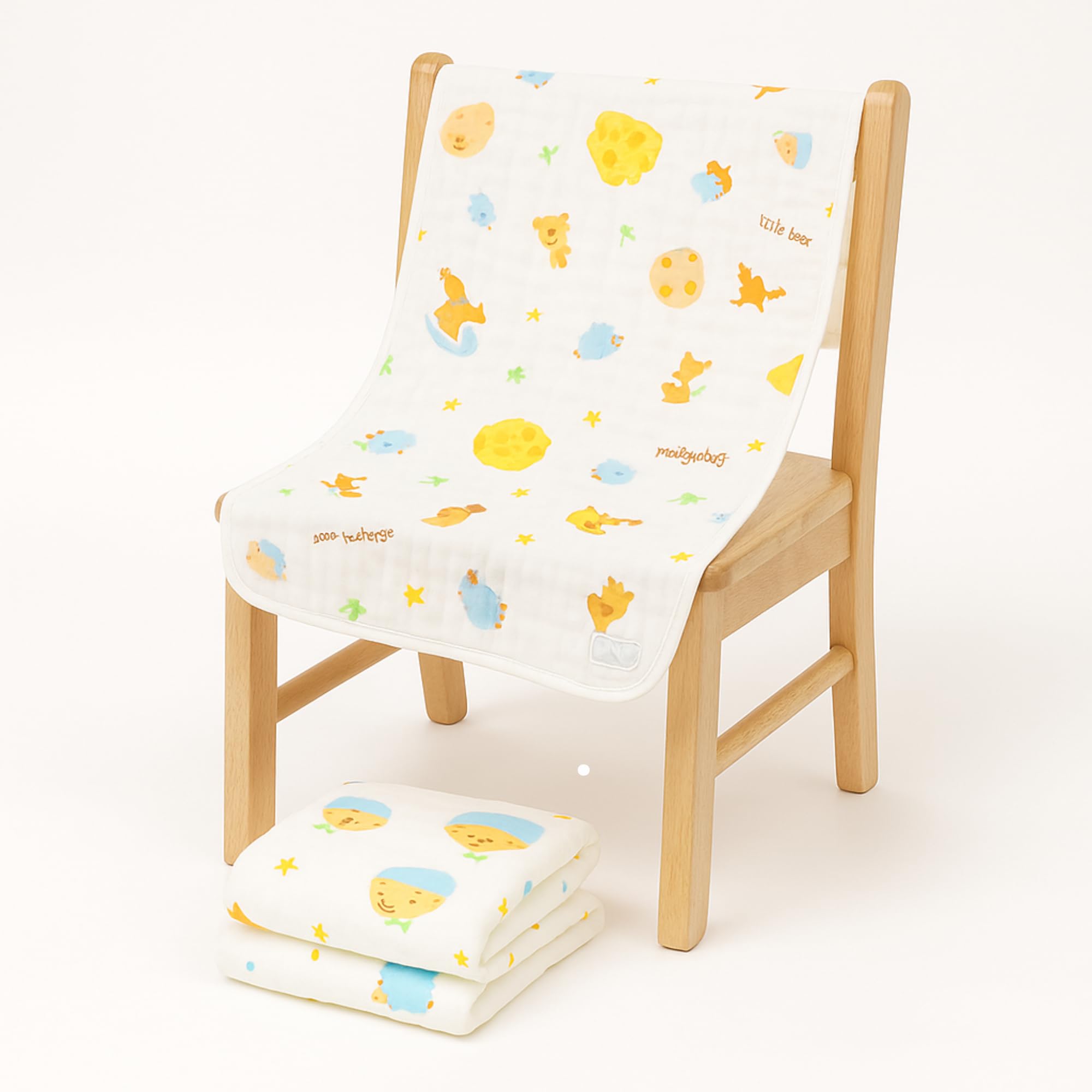 Koochie-Koo Muslin Towel for Baby 500 GSM 100x50 cm Pack of 1 | 6 Layer Soft Cotton Bath Towel for Newborn Multipurpose Use as Burp Cloth, Bib, Napkin, Gifting Super Absorbent & Skin-Friendly