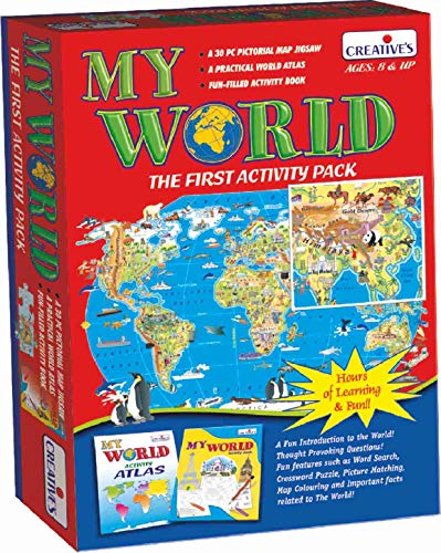 Creative’s My World | 30-Piece World Map Jigsaw Puzzle for Kids | Educational & Fun Brain Booster Game | Includes Activity Pack | Learning Puzzle for Ages 8 & Up | Large Pieces for Easy Play