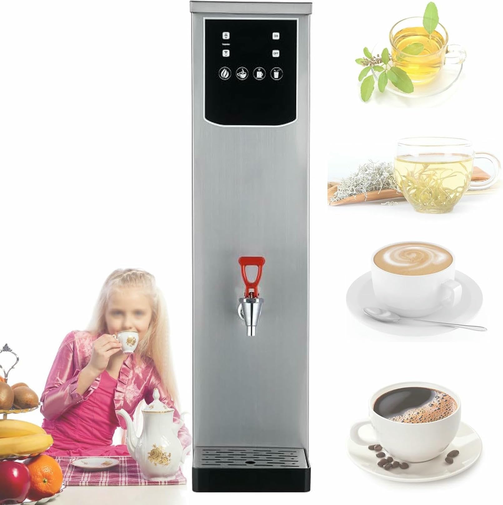 Komercyjny 20-litrowy bojler na gorącą wodę,natychmiastowy bojler na wodę Czajniki elektryczne,szybka wrząca woda,2,5 kW autouzupełnianie herbaty ze stali nierdzewnej,do stołówek pracowniczych,biur