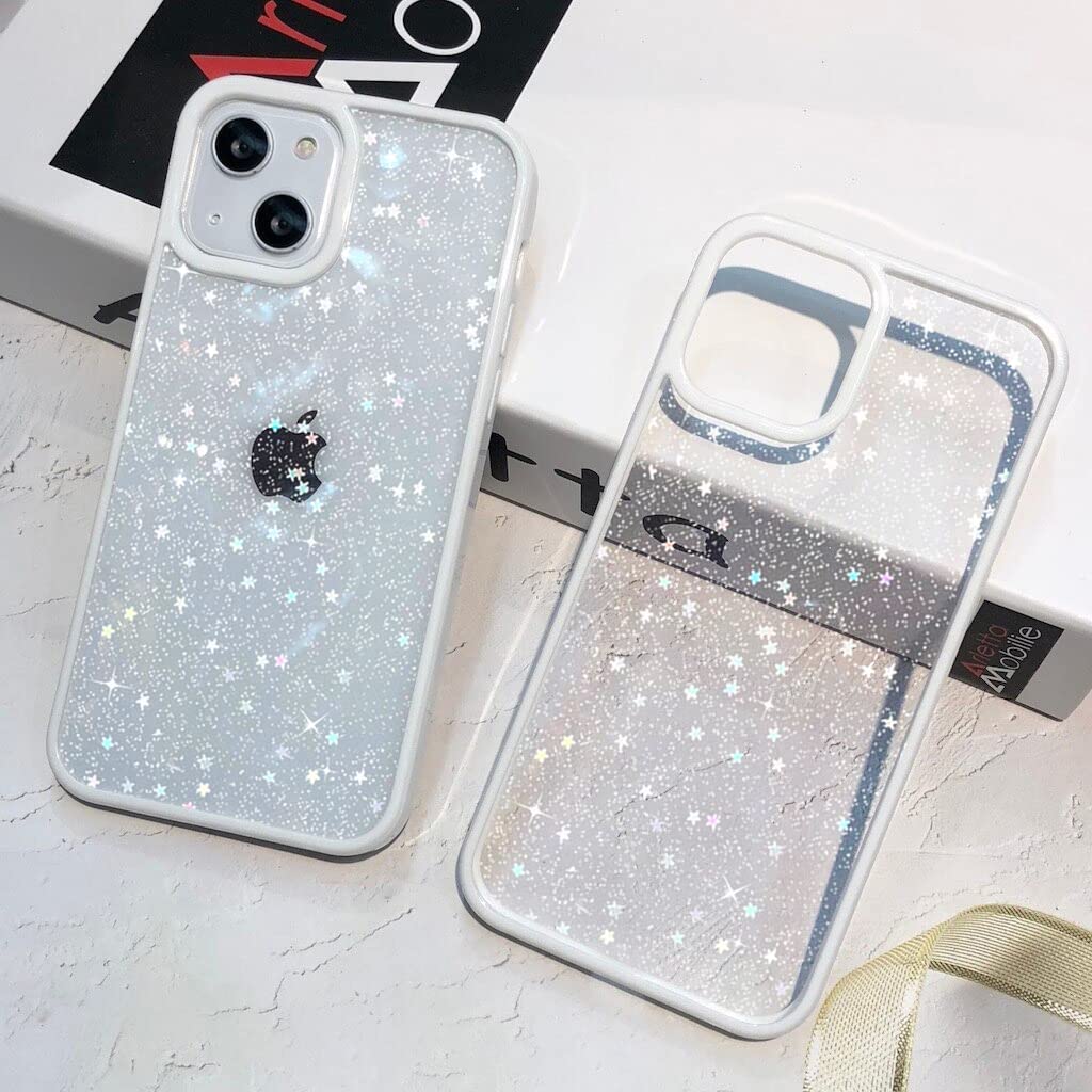 ULAK Cover iPhone 15 Trasparente Glitter, Brillantini Antiurto