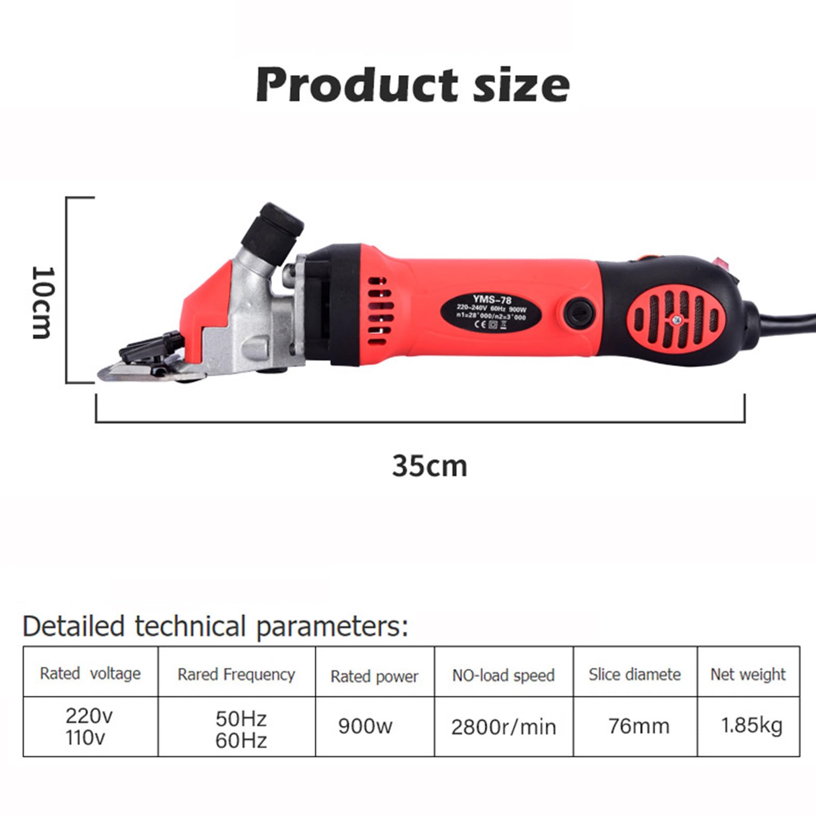 Tosatrice Elettrica per Pecore 900W 2800 giri/min Forbici Elettriche Pecore con 6 Velocità Regolabili, Professional Goats/Alpaca/Sheep Shear 220V(13 Lame di Denti Dritti)