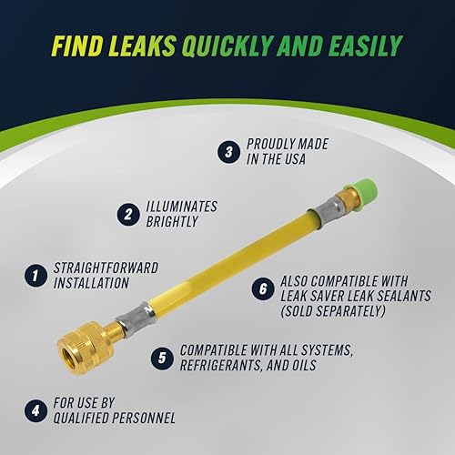Miniatura 3 de Leak Saver Kit completo de detección de fugas de refrigerante de tinte UV para automoción, hogar, comercial, aire acondicionado marino y sistemas de