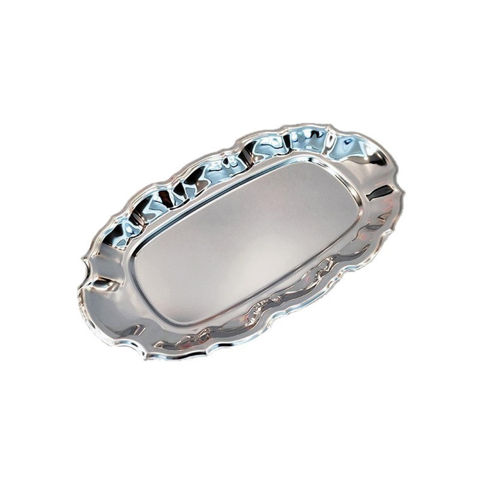 kokdid Multipurpose 304 Stainless Steel Fruit Plate Large Capacity Tray for Serving Snacks Desserts and Party Food Home Party Serving Tray