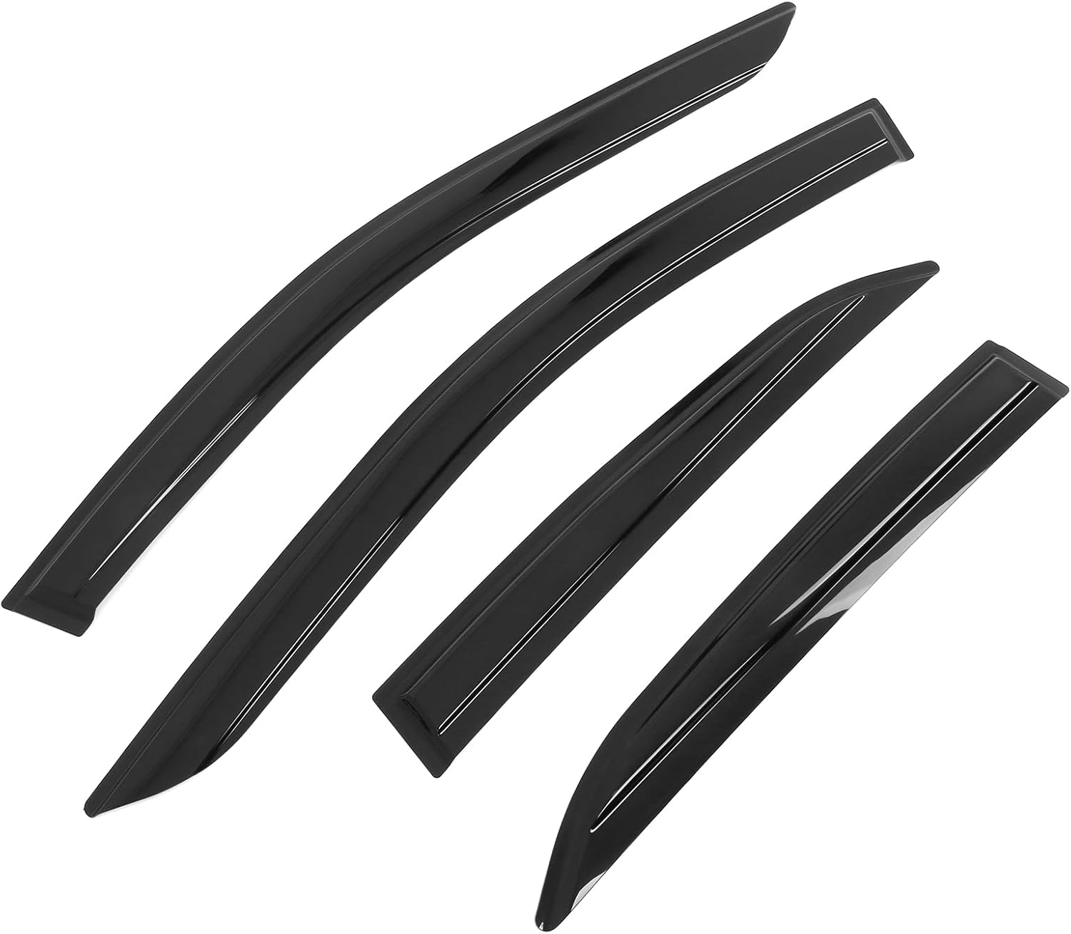 IKON MOTORSPORTS Mugen Large Style Tape on Rain Guards, Compatible with 2018-2024 Toyota Camry, Acrylic Smoke/Tinted Window Visors, Side Window Wind Deflectors 4PCS
