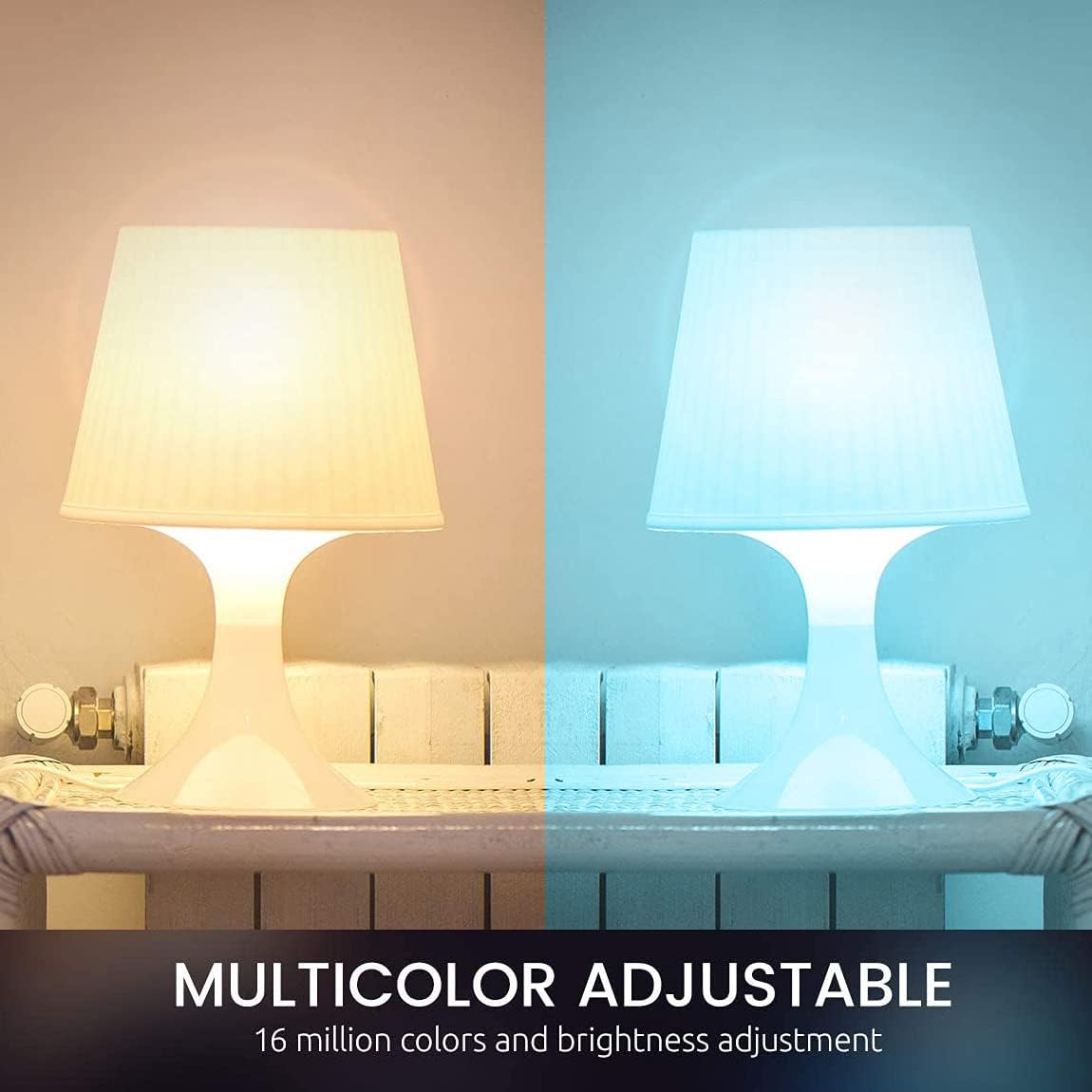 OHLUX Smart WiFi & Bluetooth Light Bulbs Work with Alexa Google Home Siri, 10W 900lumen LED Light Bulb Dimmable 2700K Warm Light to 6500K Daylight, A19 E26 (100W Equivalent) 8Pack