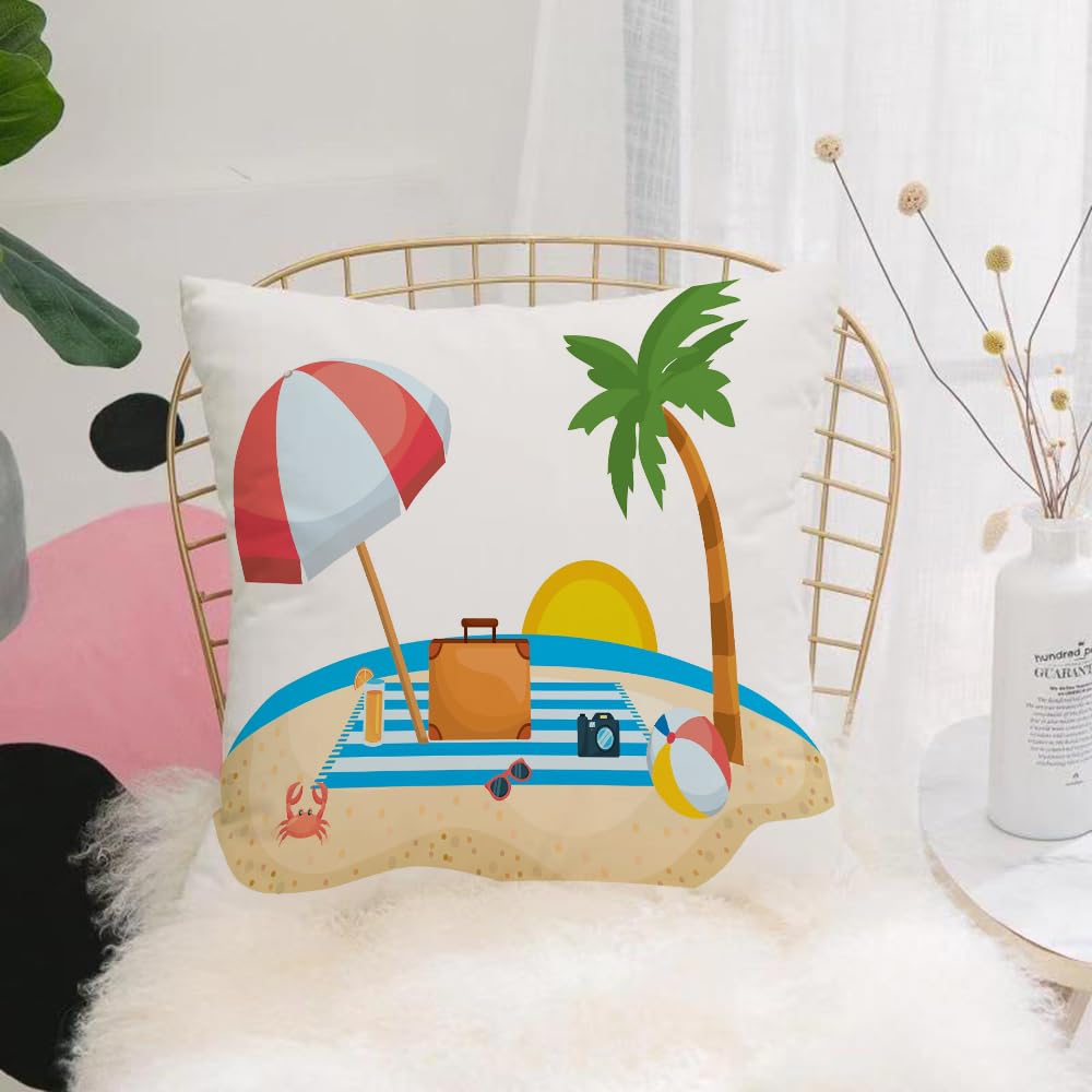 Hyosxw Palm Tree Of Summer Season Design - A7 Cushion Cover,Throw Pillow Case Home Decorative For Living Room Bedroom Sofa Chair 18X18 Inch,Palm Tree Of Summer Season Design,Pillowcase 45X45cm