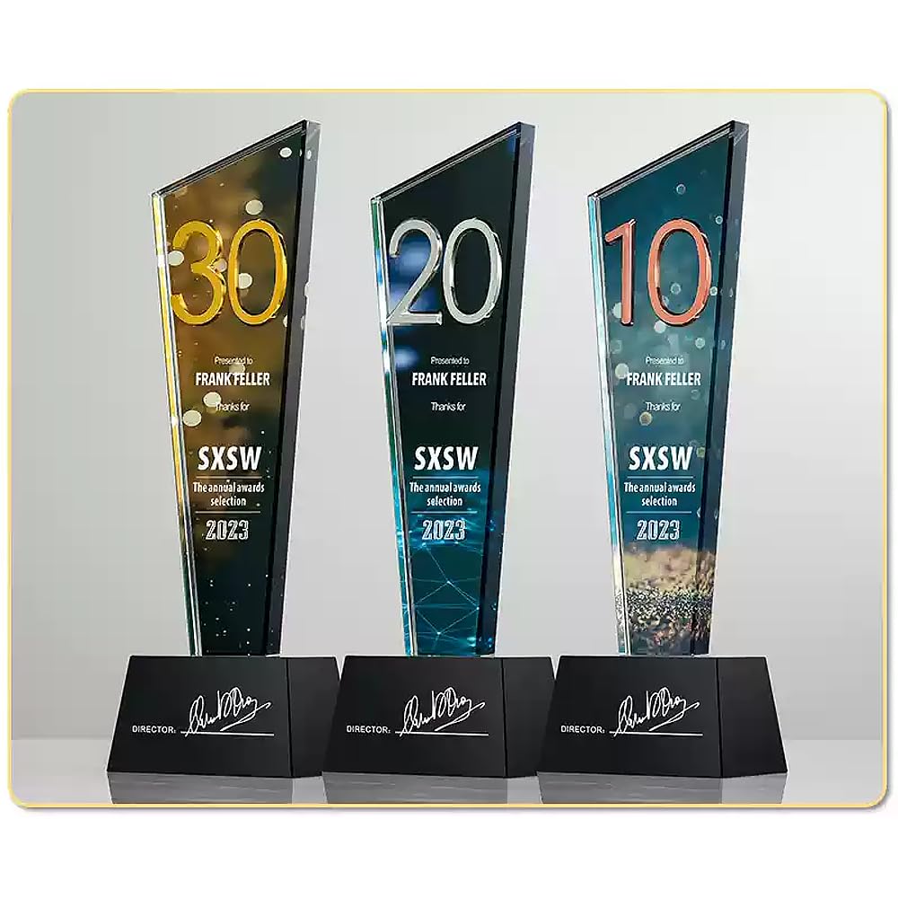 Trofeo colorido personalizado, premios únicos de cristal para campeones, segundo lugar y tercer lugar, medallas de reconocimiento para eventos