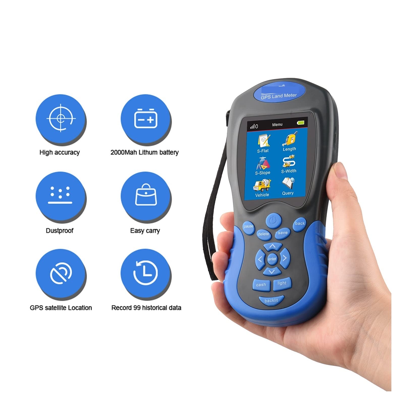 Urządzenie do pomiaru terenu NF-198/NF-188 GPS Miernik gruntu Ręczny cyfrowy wyświetlacz LCD Długość obszaru uprawnego Wysokość Ciśnienie urządzenie (Nf)