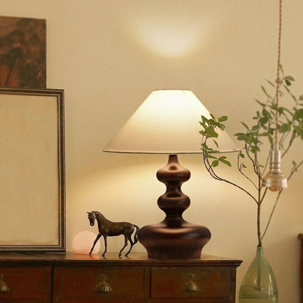Lighting equipment Lampa biurkowa z litego drewna, sypialnia, tkanina, główna lampka nocna Bedroom