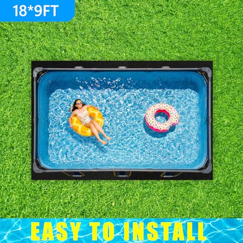 Image of Pool Liner Pad for Above Ground Pool - Heavy Duty 8oz /m Felt Underlayment Pad, 40% Thicker Rectangle Pool Pad,Heat-Pressed Under Pool Mat for Superior Puncture Resistance (18*9ft, Rectangle)
