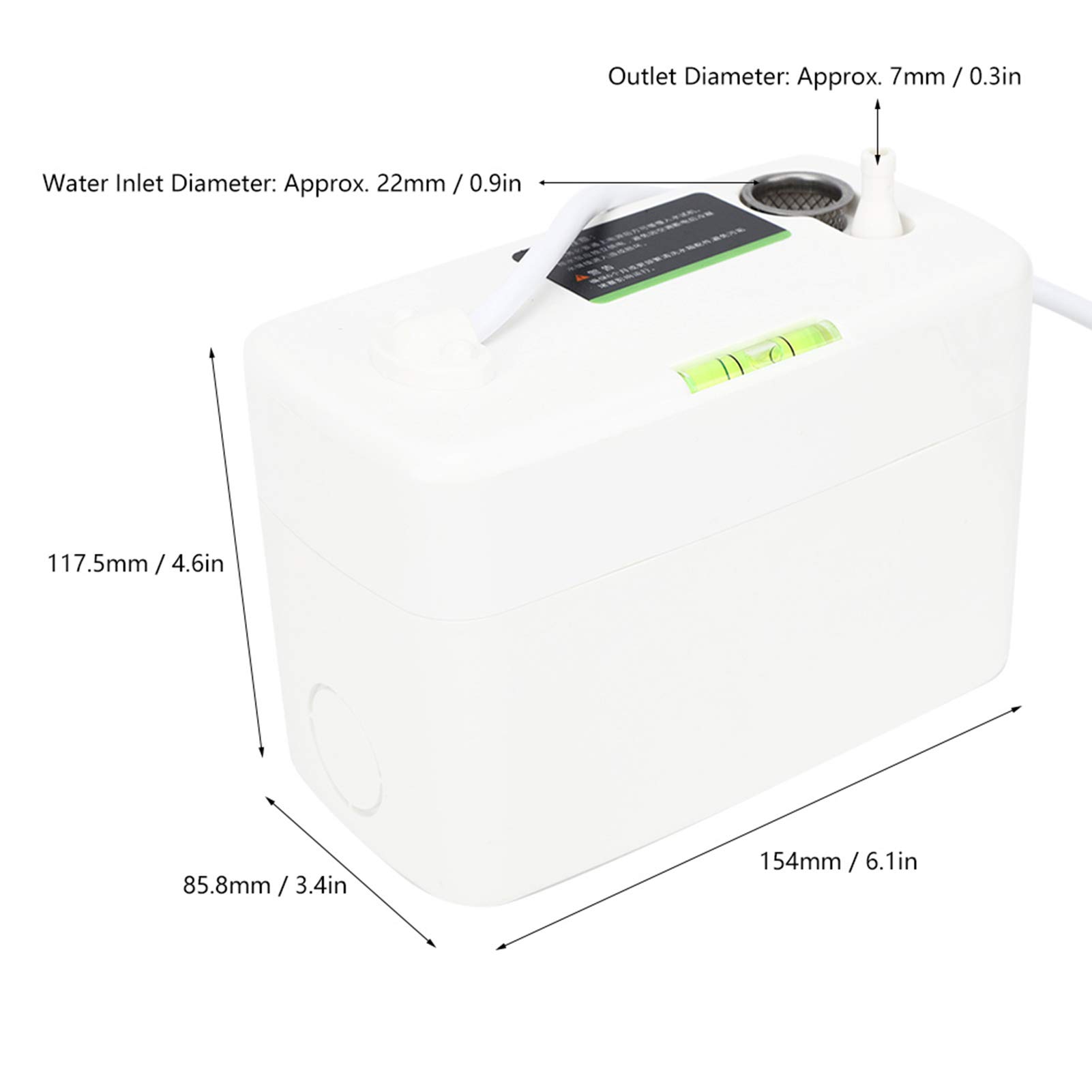 YWBL-WH Pompa di Scarico Dell'aria Condizionata, Pompa di Scarico PC 24A Pompa di Scarico Dell'aria Condizionata Galleggiante Incorporato Ultra Silenzioso con Acqua, Pompe di Condensa