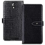 YLYT Flip Hülle Etui Schwarz Leder Tasche Schutz Hülle Für Crosscall-Trekker-X4 5.5 inch Handy Horizontale Standfunktion Magnetverschluss Strapazierfähiger Cover
