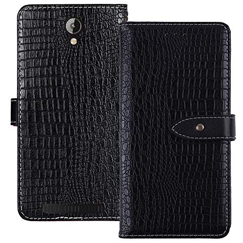 YLYT Flip Hülle Etui Schwarz Leder Tasche Schutz Hülle Für Crosscall-Trekker-X4 5.5 inch Handy Horizontale Standfunktion Magnetverschluss Strapazierfähiger Cover