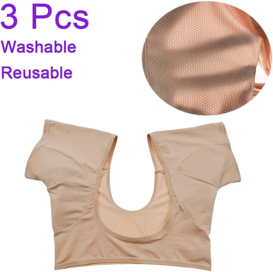 3 Pcs Summer Underarm Sweat Guard Pads Liners Reusable Armpit Sweat-Absorbent Clothing for Women,L
