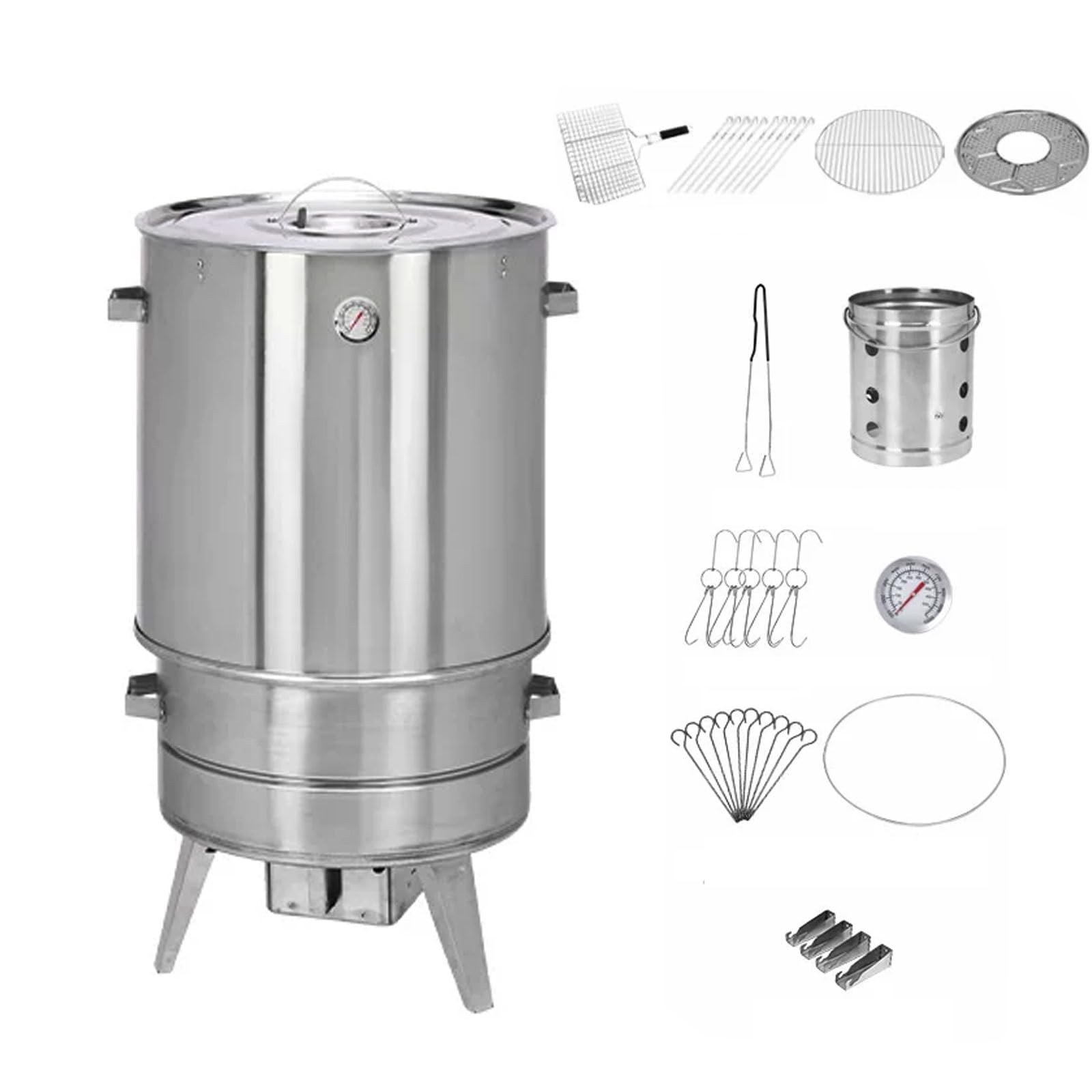 Parrilla portátil de 360°, asador de carne al aire libre para barbacoa perfectamente ahumada, ideal para camping, portón trasero y cocinas en el patio, compacta y fácil de usar