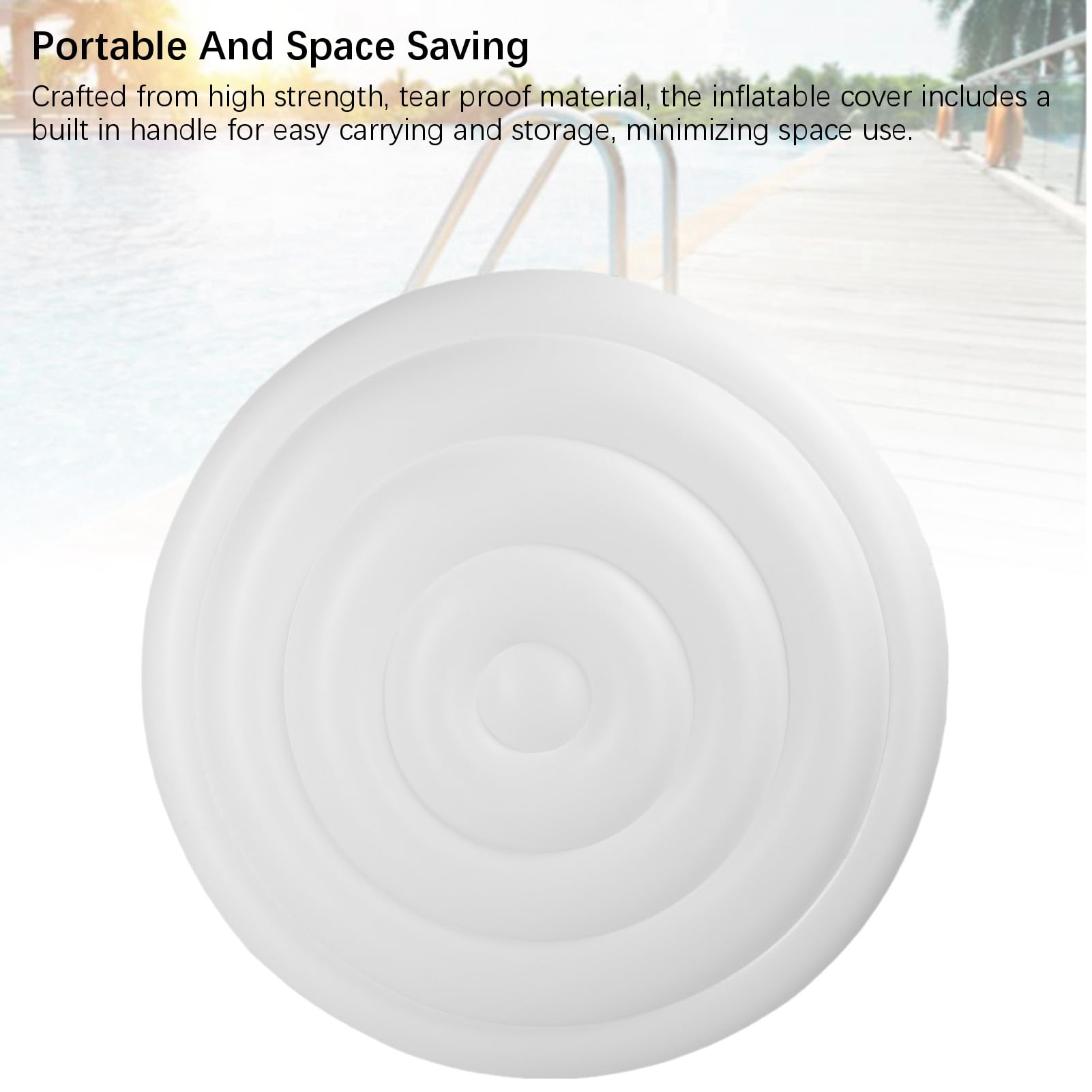 Copertura Gonfiabile per Vasca Idromassaggio, Copertura Antipioggia Rotonda in PVC da 5,4 Piedi per Spa all'aperto, con Maniglia Incorporata per un Facile Trasporto e Stoccaggio, Ideale per