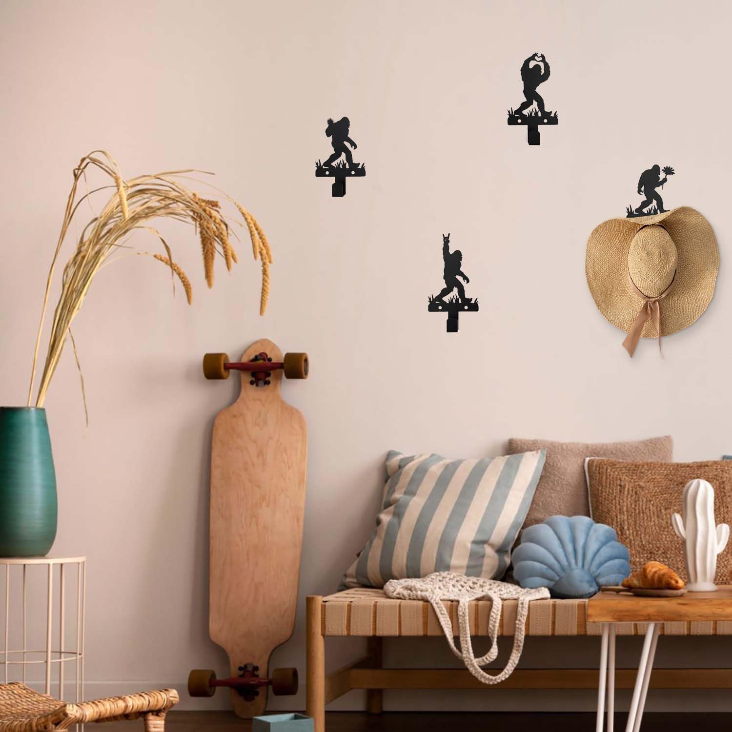 Bigfoot Silhouette Hooks – Set of 4 Unique Designs, Perfect Bigfoot Gifts and Decor, Durable Waterproof Coat Hooks for Living Room and Courtyard - Image 4