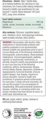 Jamieson Noche de magnesio, 100 pestañas Jamieson Noche de magnesio, 100 pestañas