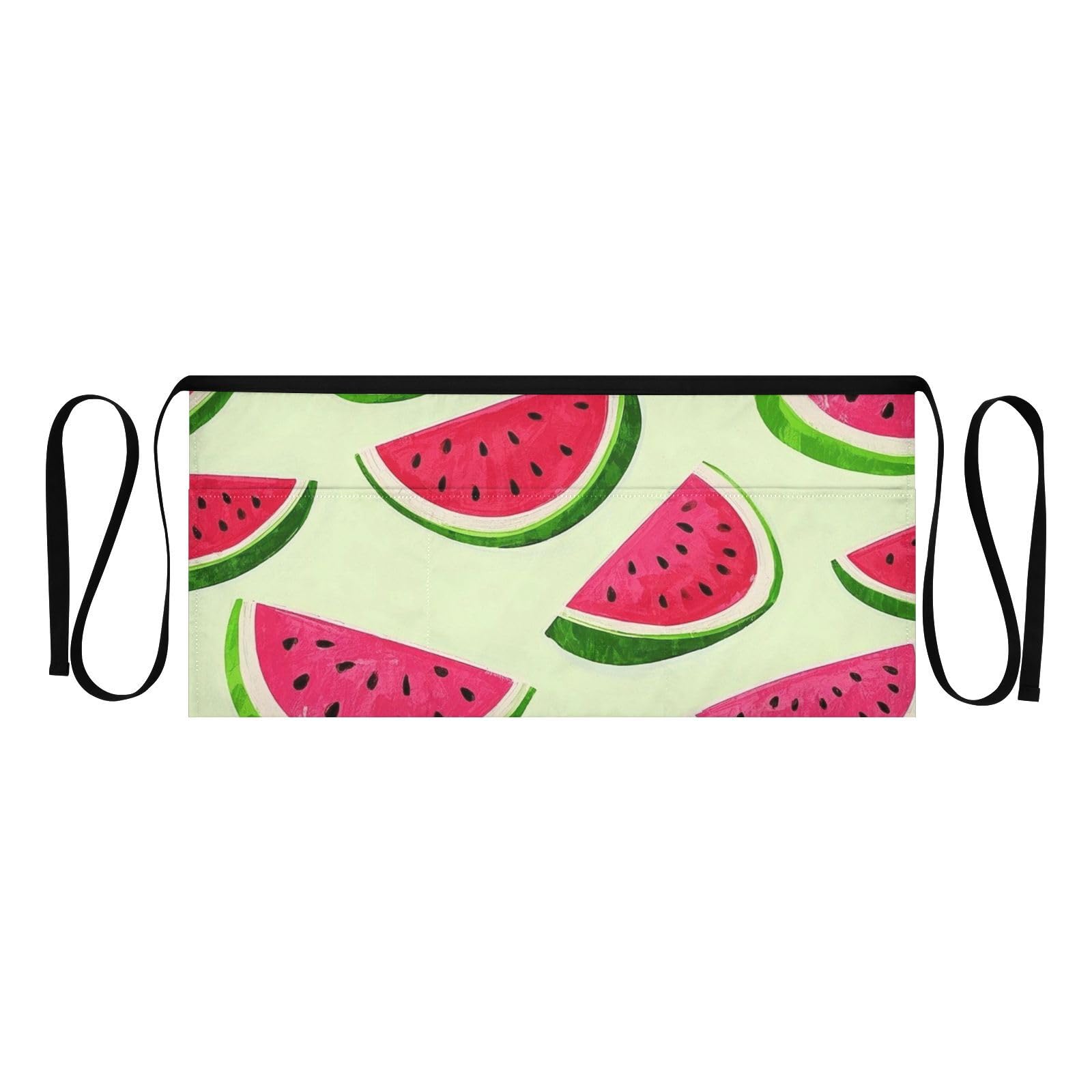 FASHON&FASCIN Server Apron with Pockets Waist Aprons Half Waitress Apron Watermelon Pattern for Gardening Restaurant,Multi8