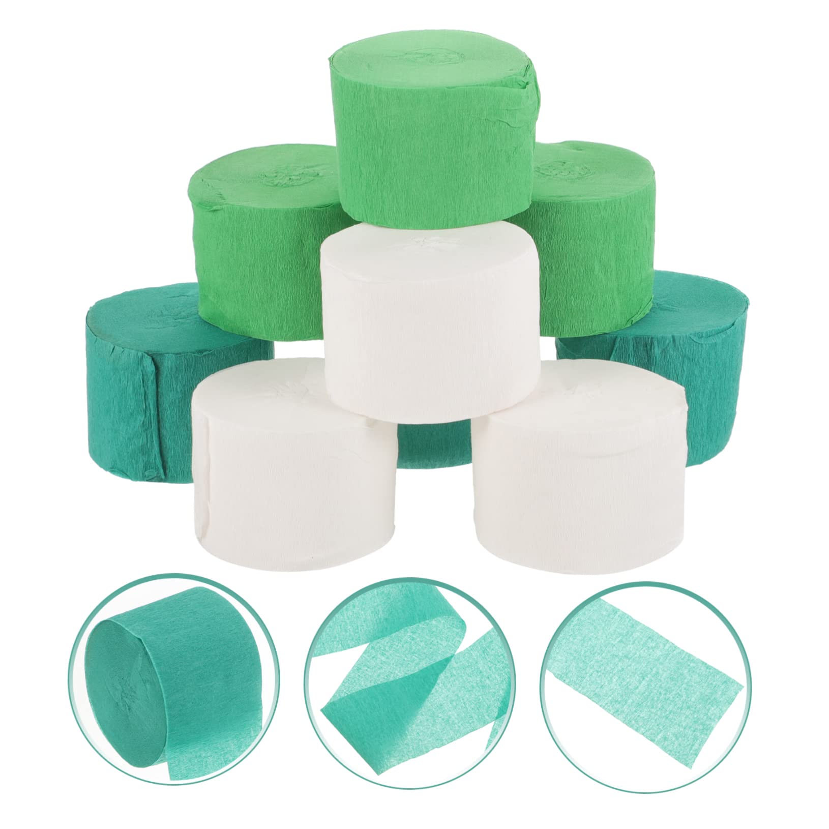 27rollos Serpentinas Crepé Verde y Para Decoraciones De Cumpleaños y De De y Verano Para Cumpleaños Bodas y Celebraciones