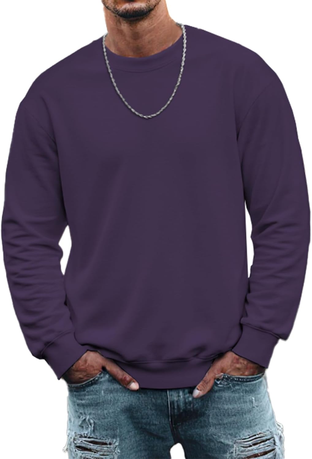 Crewneck Sweatshirt Men Vintage Hip-Hop Street Style Funny Long Sleeve Casual Pullover Loose Fit Fall Basic Clothes