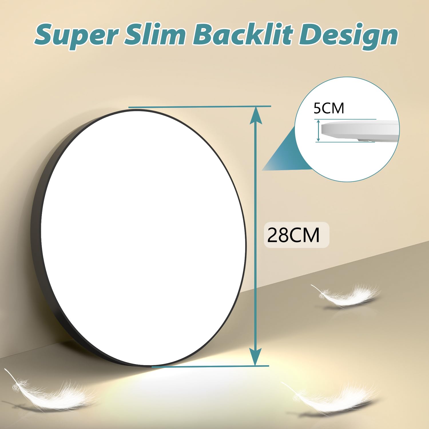 Plafoniera LED Soffitto 24W Lampada da Soffitto 4000K 2000LM Plafoniera Bagno IP44 Impermeabile Rotonda Ø28CM Lampadario LED Moderna Luce Soffitto per Cameretta, Cucina, Soggiorno, Balcone, Corridoio