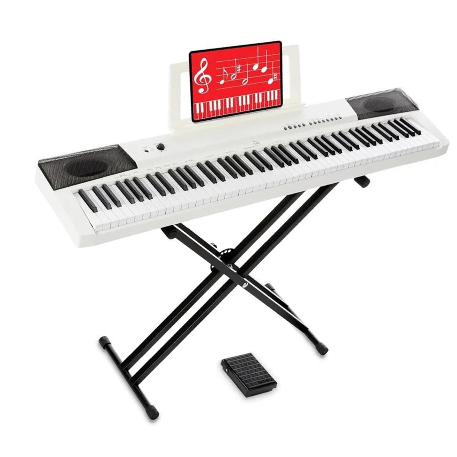 Zestaw Klawiatury Elektronicznej Do Pianina Cyfrowego 88 Klawiszy Pełnowymiarowy Ze Stojakiem I Pedałem Podtrzymującym
