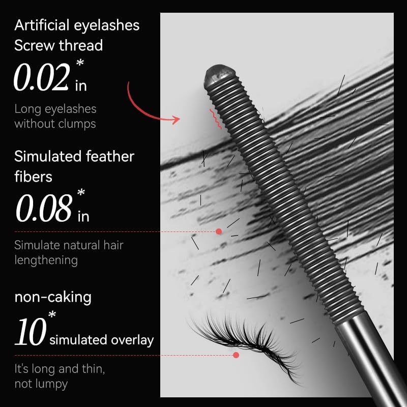 2026 New 2PC Metal Wand Mascara - Iron Wand Tubing Mascara, Waterproof & Smudge Proof, 3D Curling & Volumizing Formula, Buildable and Washable for Natural, Clump-Free Lashes (Black) (Black-2pc)