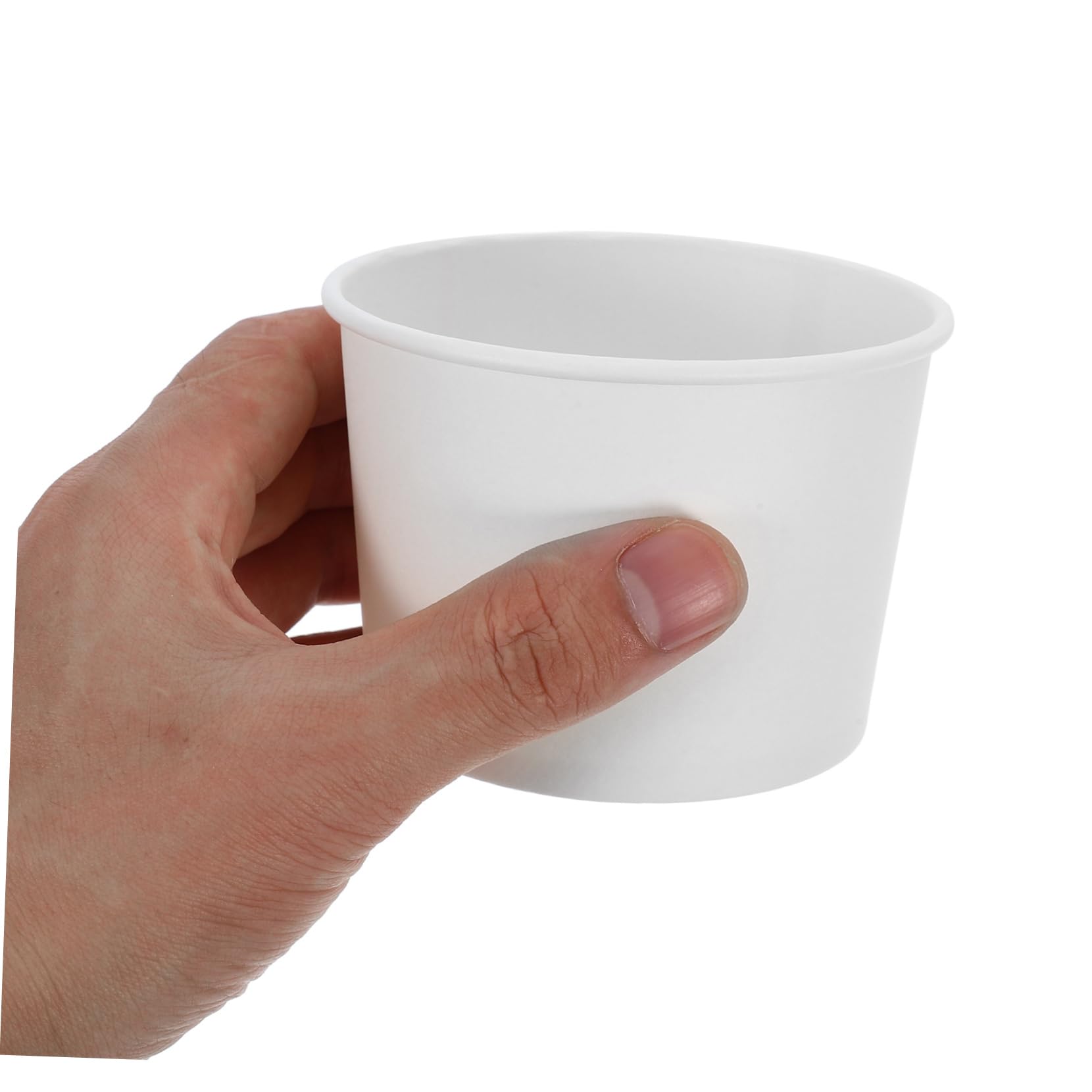 OUNONA 100 Szt. Pogrubione Papierowe Pojemniki Na Lody, Pojemniki Na Żywność Na Wynos, Małe Miski Na Lody, Przekąski, Okrągłe Papierowe Miski Do Kawiarni, Klubu I Gości