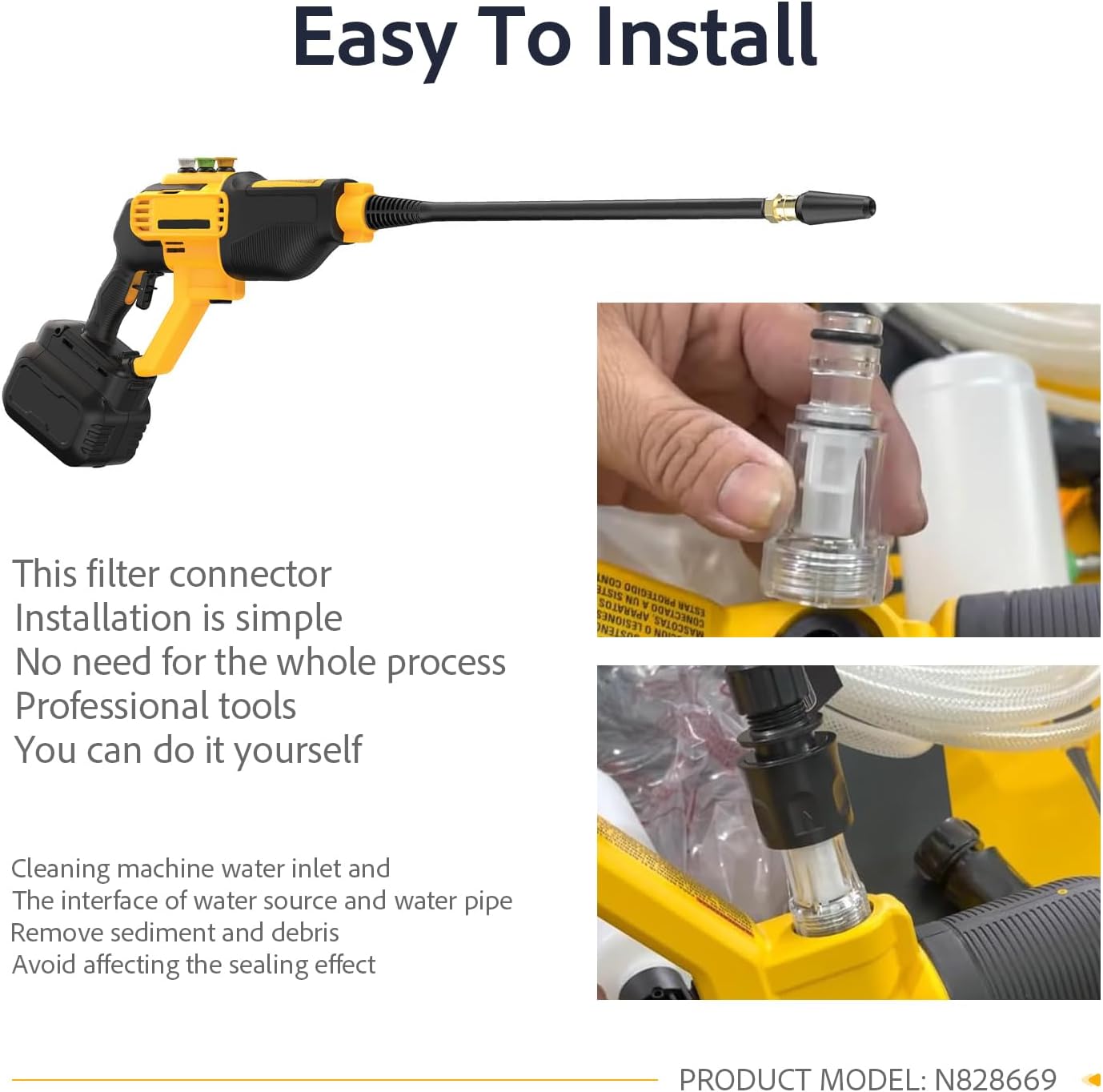 N828669 Pressure Washer Hose Quick Disconnect Unit Fits DeWalt DCPW550P1 | Fits DeWalt DCPW550B CMCPW350D1 BCPC20D1-B3 BCPC20D1-BR BCPC20D1-B2 BCPW350C1 CMCPW350D1 Parts