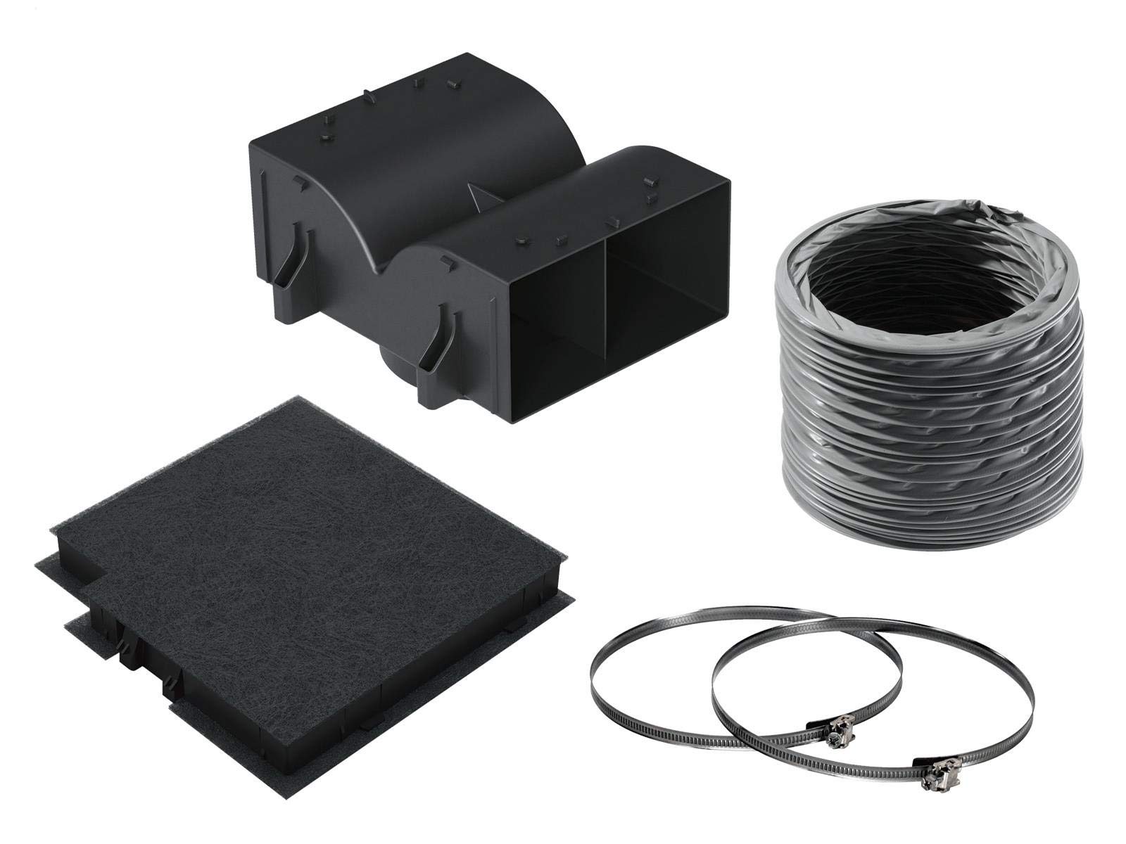 Bosch DWZ0DX0U0 Zubehör für Dunstabzüge, Starterset für Umluftbetrieb, Made in Germany, Schwarz