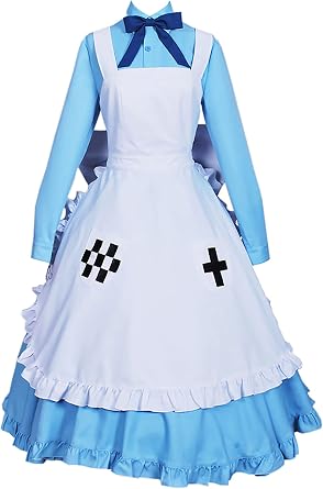 CASF Axis Powers Hetalia Cosplay Nyotalia Costume Blue Dress White Apron Set